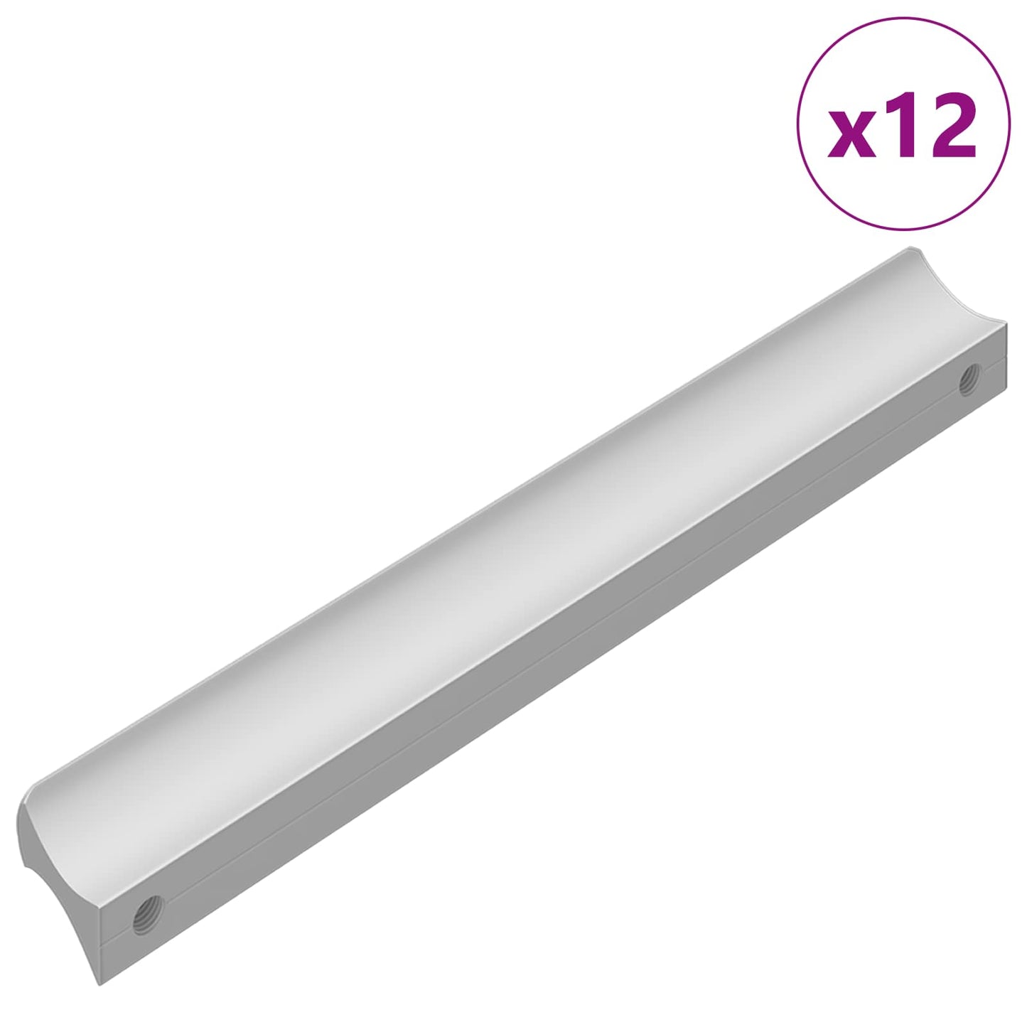 Griff Uni 12 stk. Silber 105,7 x 7,4 x 15,5 mm Aluminium
