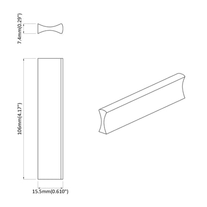 Griff 973 Stk. Schwarz 106 x 7,4 x 15,5 mm Aluminium