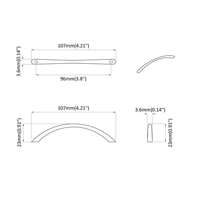 Griff 1385 stk. Silber 107 x 3,6 x 23 mm Edelstahl