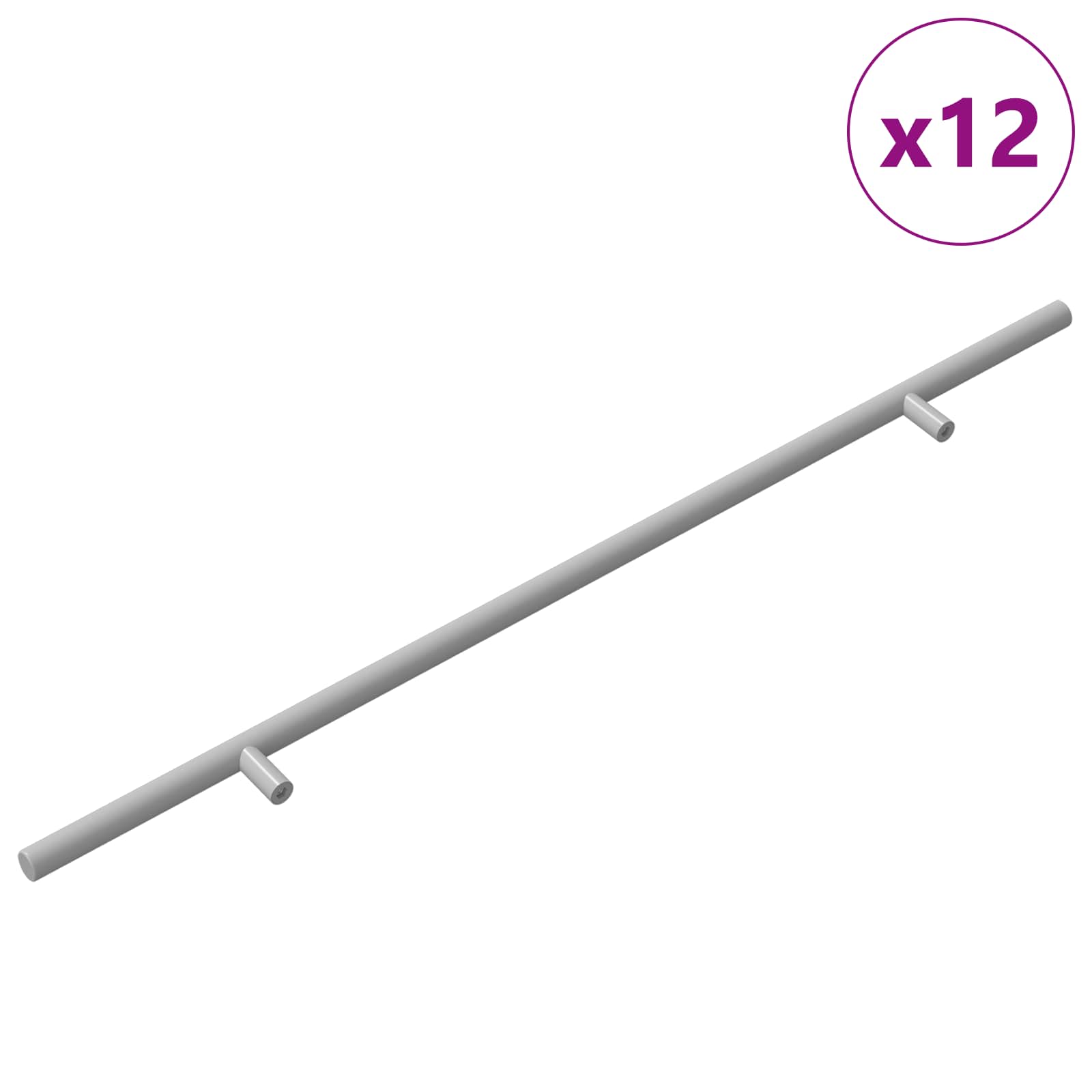 Griff 12 Stk. Silber 500 mm Stahl