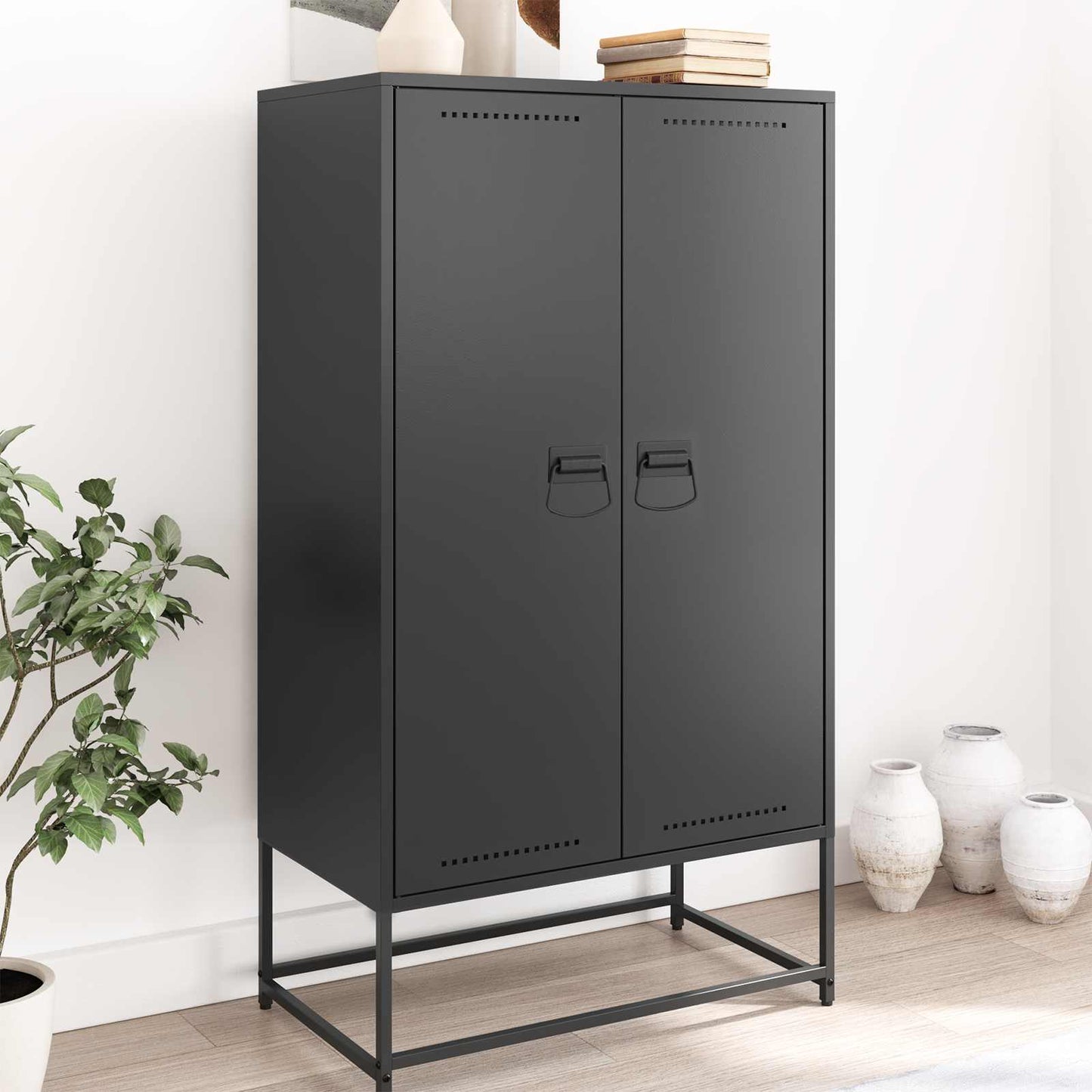 Schrankgriffe 2 stk. Schwarz 85 x 45 mm Metall