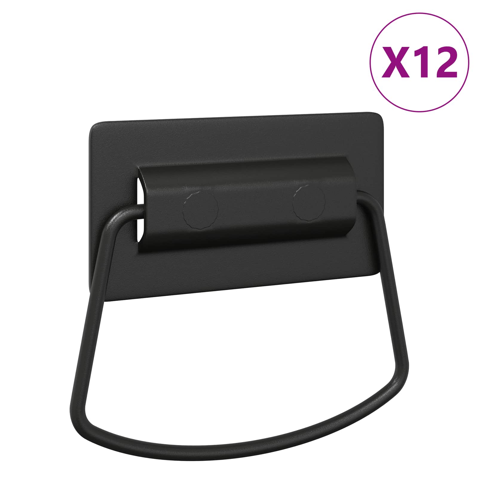 Schrankgriffe 12 stk. Schwarz 85 x 45 mm Metall