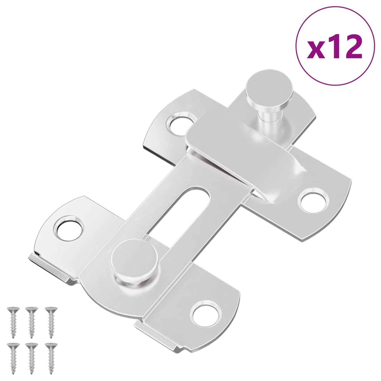 Türverschluss 12 Stk. Silber 70 x 8 mm Stahl
