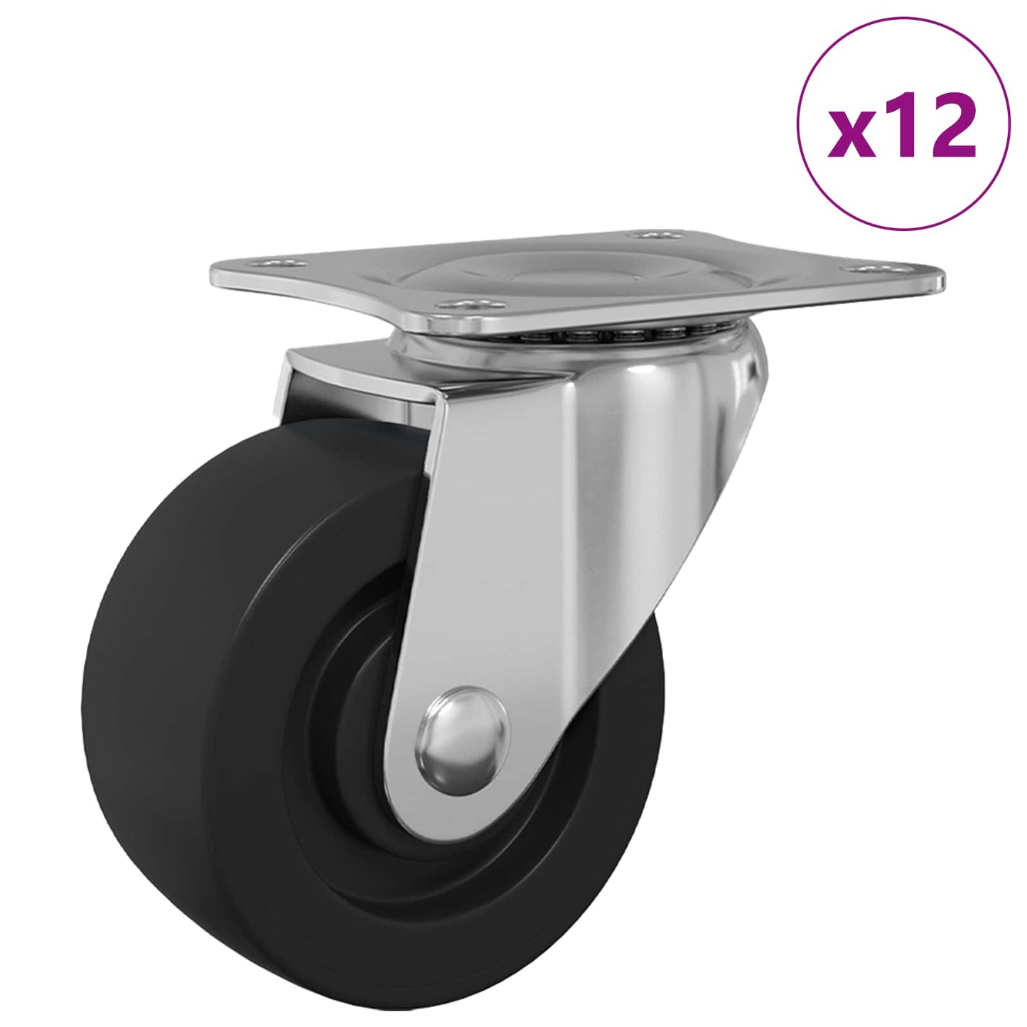 Drehrolle 12 Stk. Silber 60 x 60 x 50 mm Eisen und Nylon