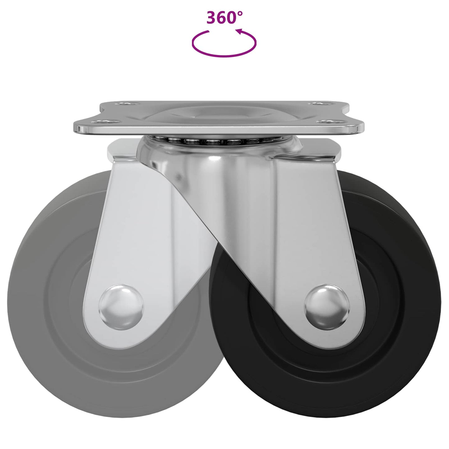 Drehrolle 12 Stk. Silber 60 x 60 x 50 mm Eisen und Nylon