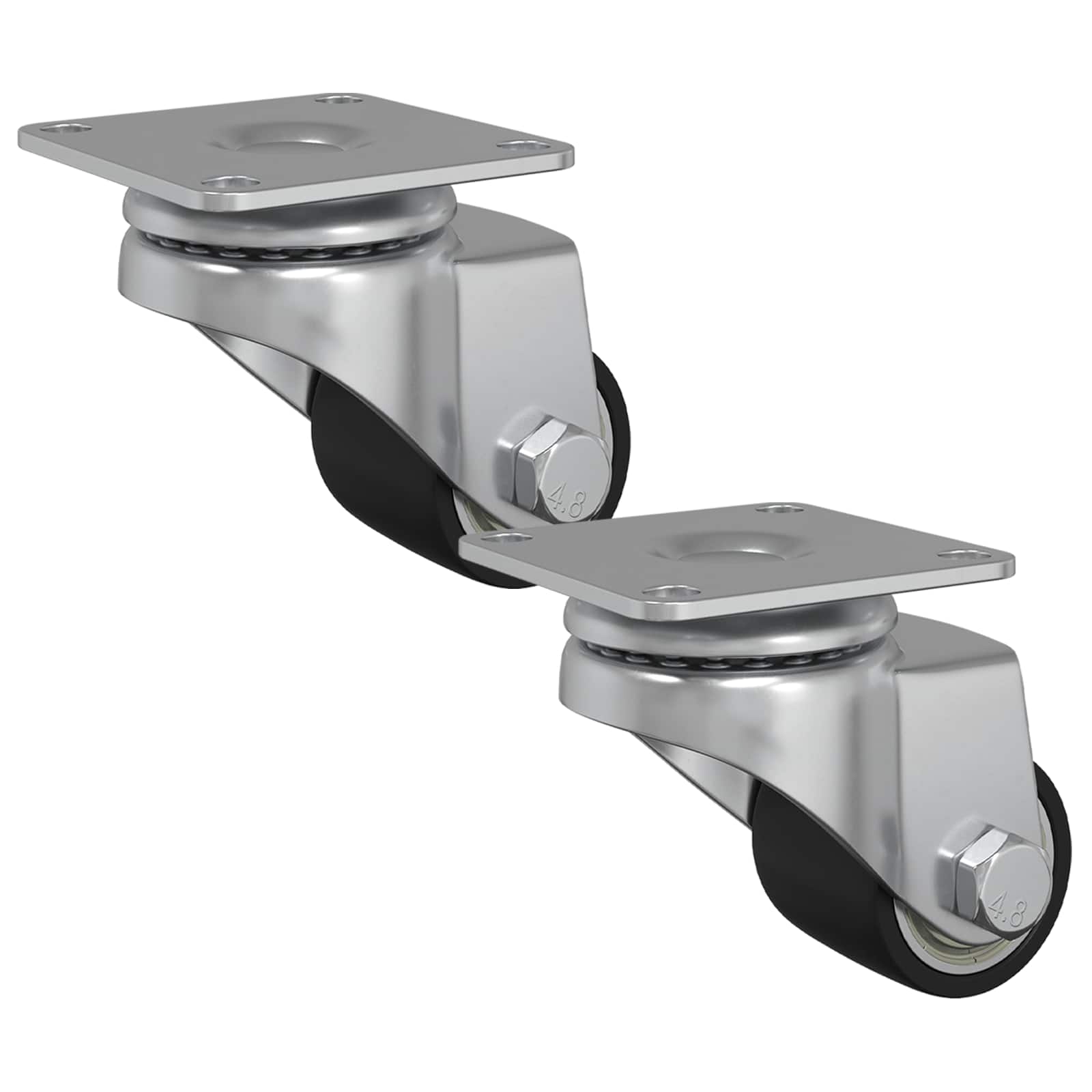 Bockrolle 2 Stk. Silber 44,1 x 44,1 x 1,95 mm Nylon