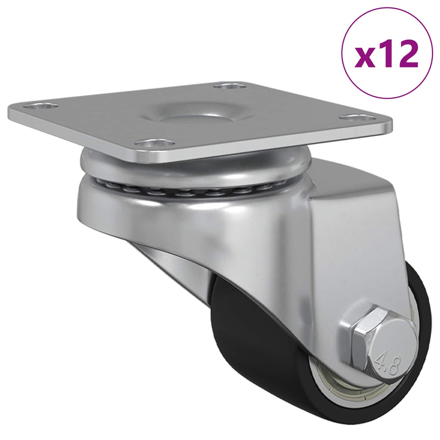 Bockrolle 12 Stk. Silber 44,1 x 44,1 x 1,95 mm Nylon