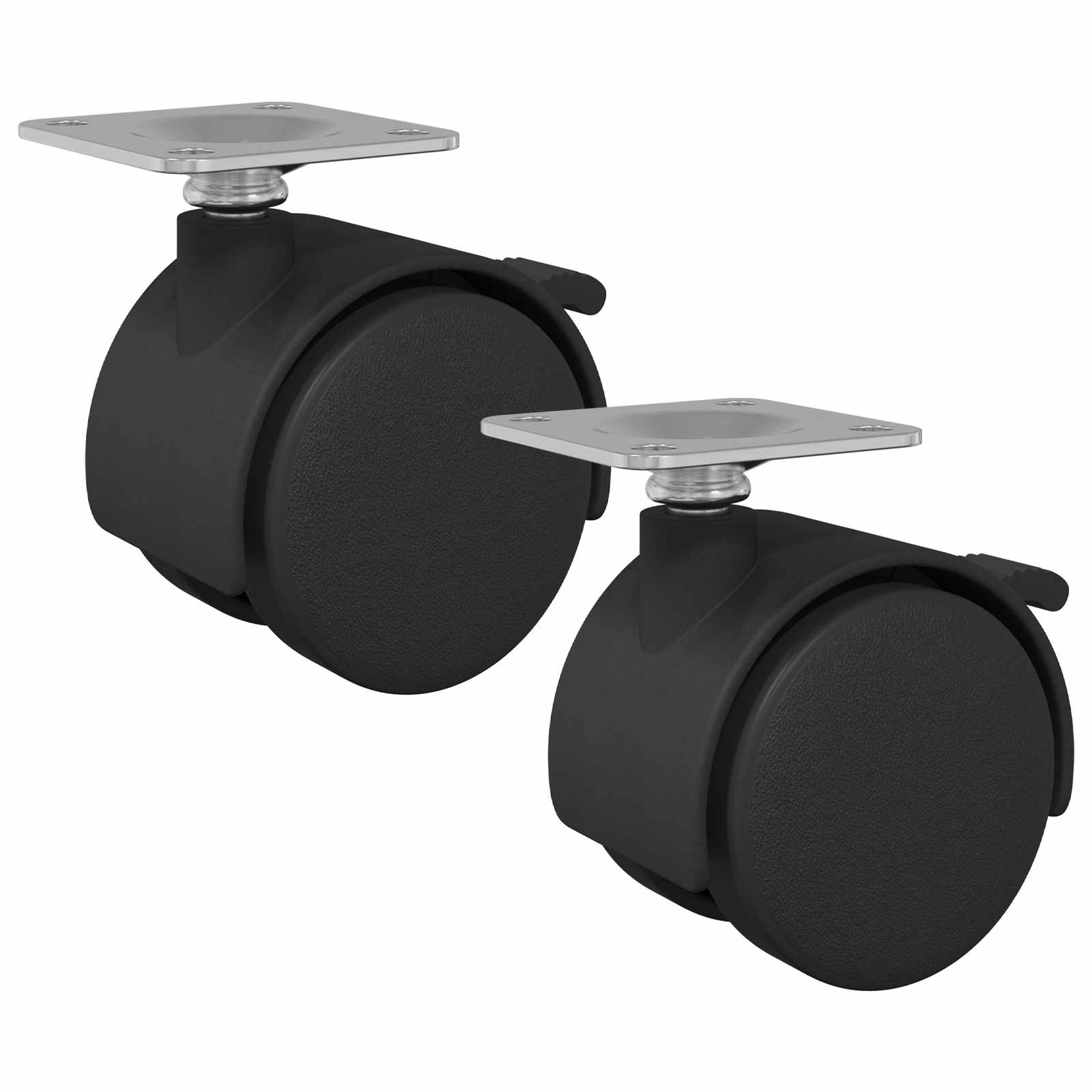 Rolle 2 Stk. Schwarz 39,5 x 39,5 x 37,8 mm