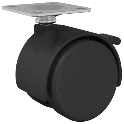 Rolle 2 Stk. Schwarz 39,5 x 39,5 x 37,8 mm