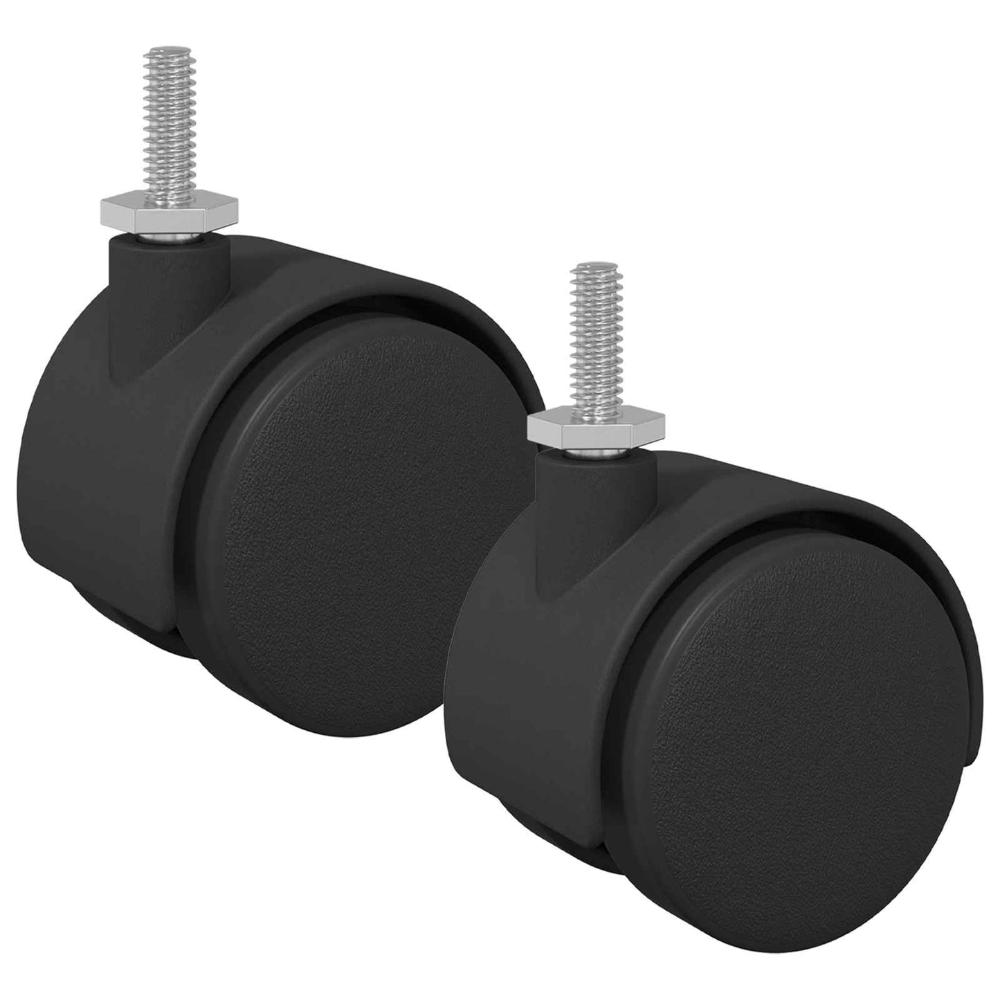 Rollen 2 Stk. Schwarz 40,1 x 37,8 mm PP und Eisen