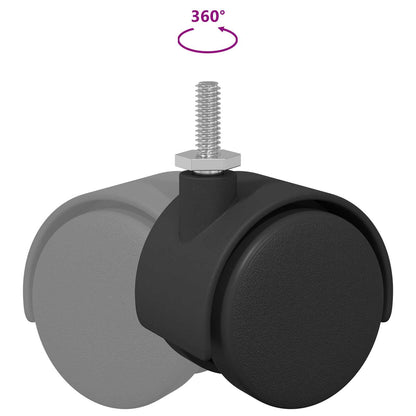 Rollen 12 Stk. Schwarz 40,1 x 37,8 mm PP und Eisen