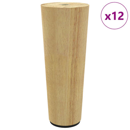 Möbelbeine 12 Stk. Braun Ø 44 x 100 mm Massives Eukalyptus Holz