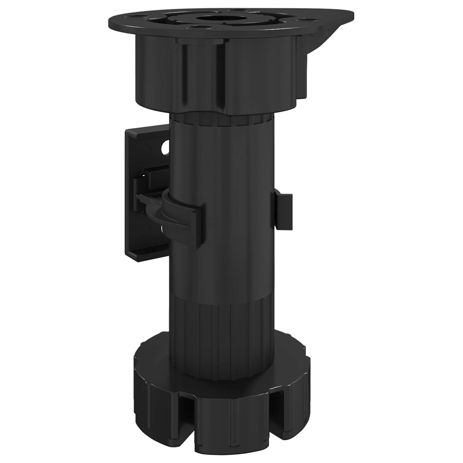 Möbelbeine Verstellbar 2 Stk. Schwarz 46 x 46 x 128 mm PP