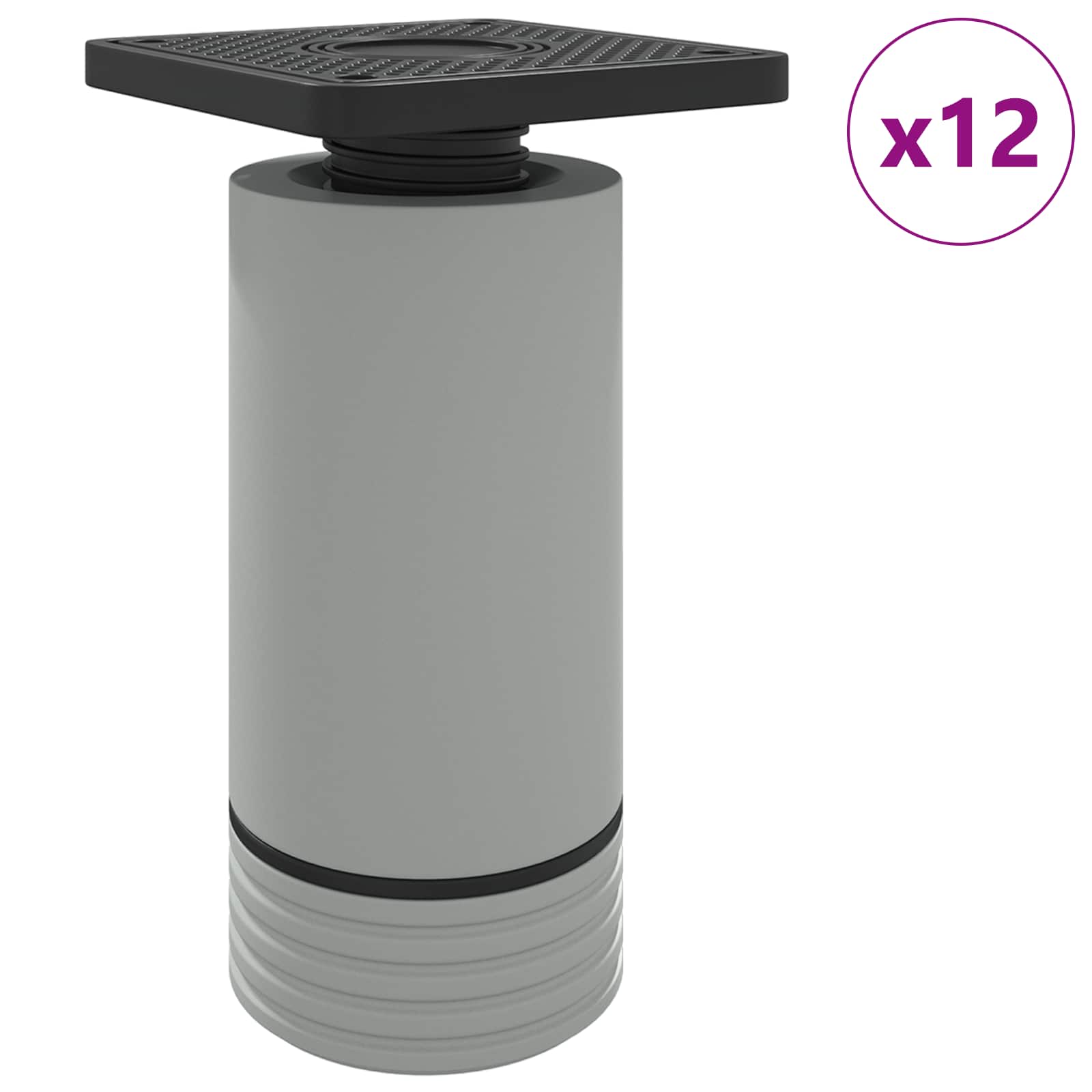 Möbelbeine Verstellbar 12 Stk. Weiß 64 x 64 x 100 mm PP