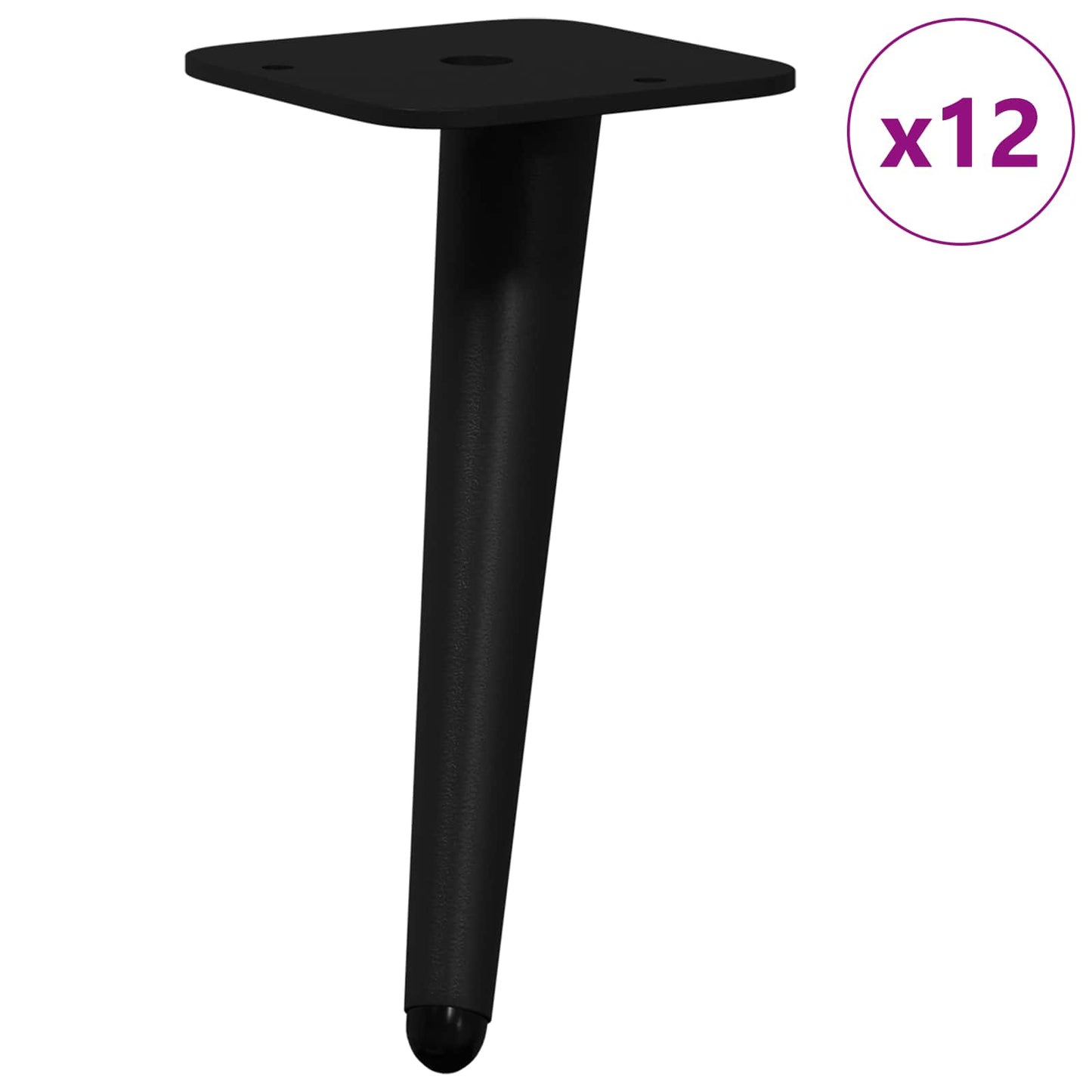 Standfüße 12 Stk. Schwarz 56 x 56 x 100 mm Eisen