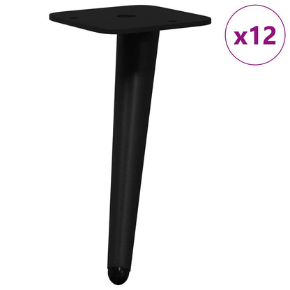 Standfüße 12 Stk. Schwarz 56 x 56 x 100 mm Eisen