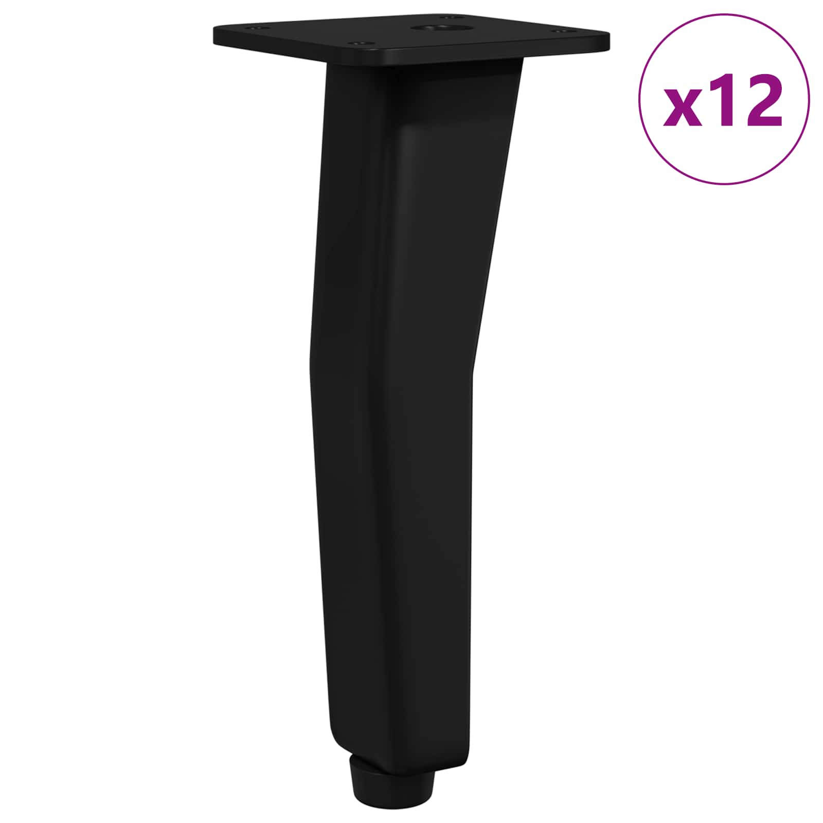 Standfüße 12 Stk. Schwarz 40 x 40 x 100 mm Eisen