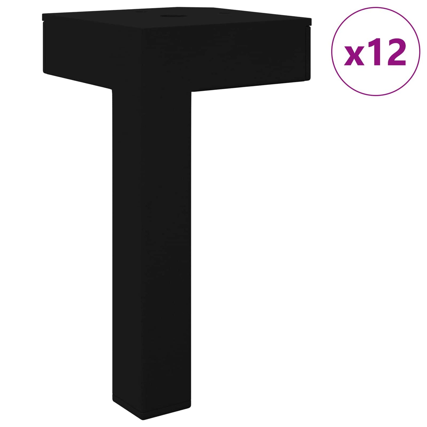 Standfüße 12 Stk. Schwarz 57 x 57 x 100 mm Eisen