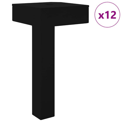 Standfüße 12 Stk. Schwarz 57 x 57 x 100 mm Eisen