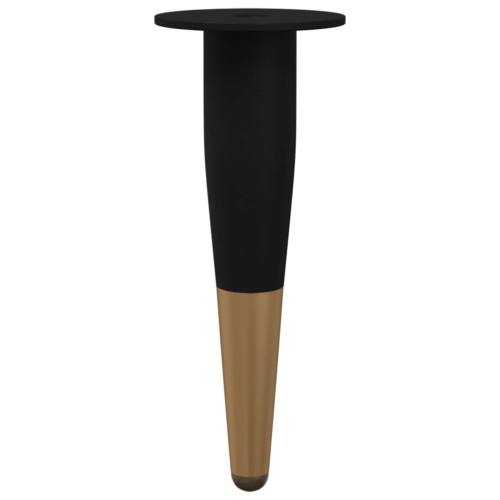 Möbelbeine 2 Stk. Schwarz und Gold Ø 40 x 98 mm Eisen