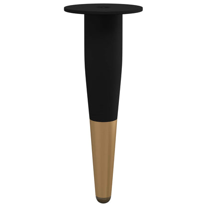 Möbelbeine 2 Stk. Schwarz und Gold Ø 40 x 98 mm Eisen