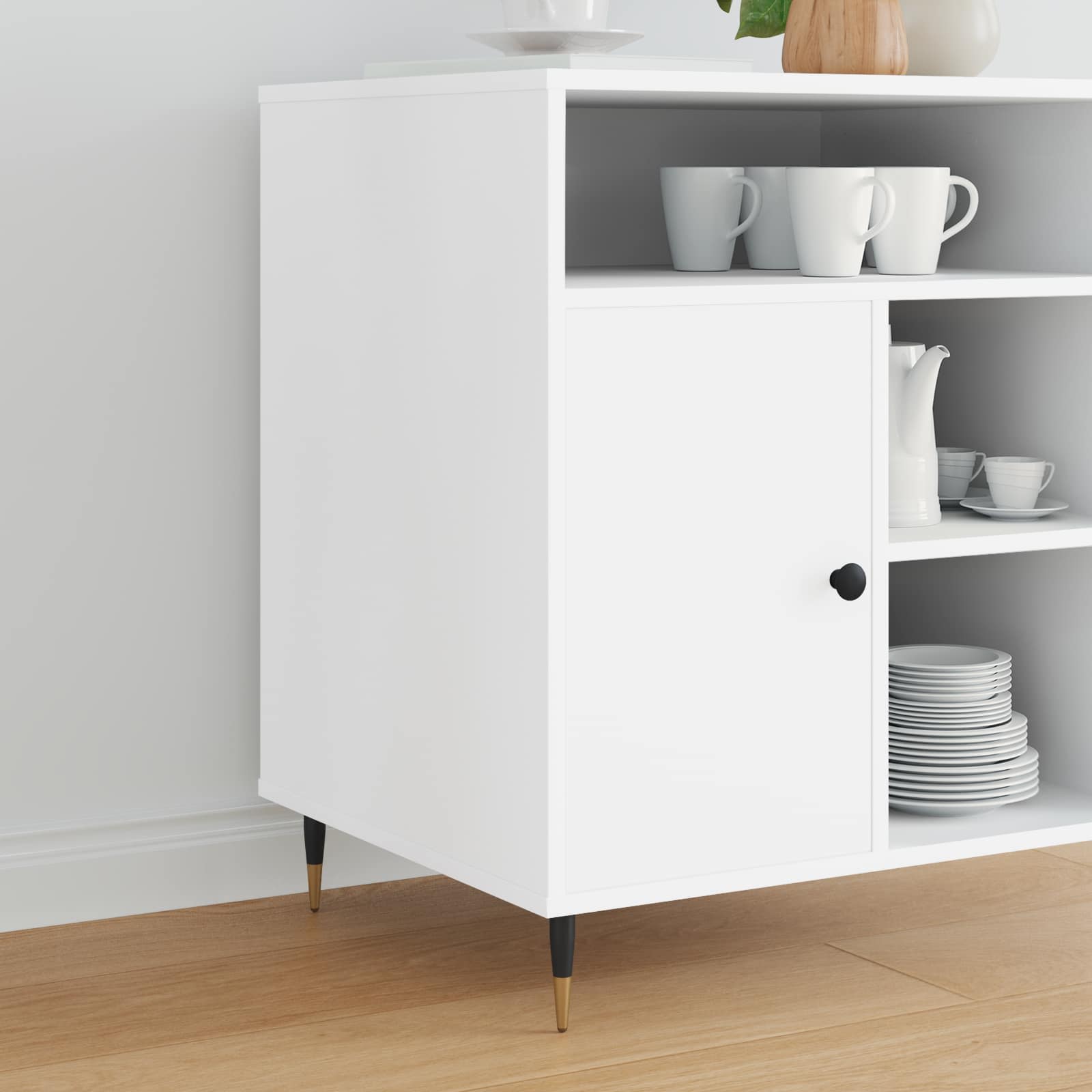 Möbelbeine 12 Stk. Schwarz und Gold Ø 40 x 98 mm Eisen