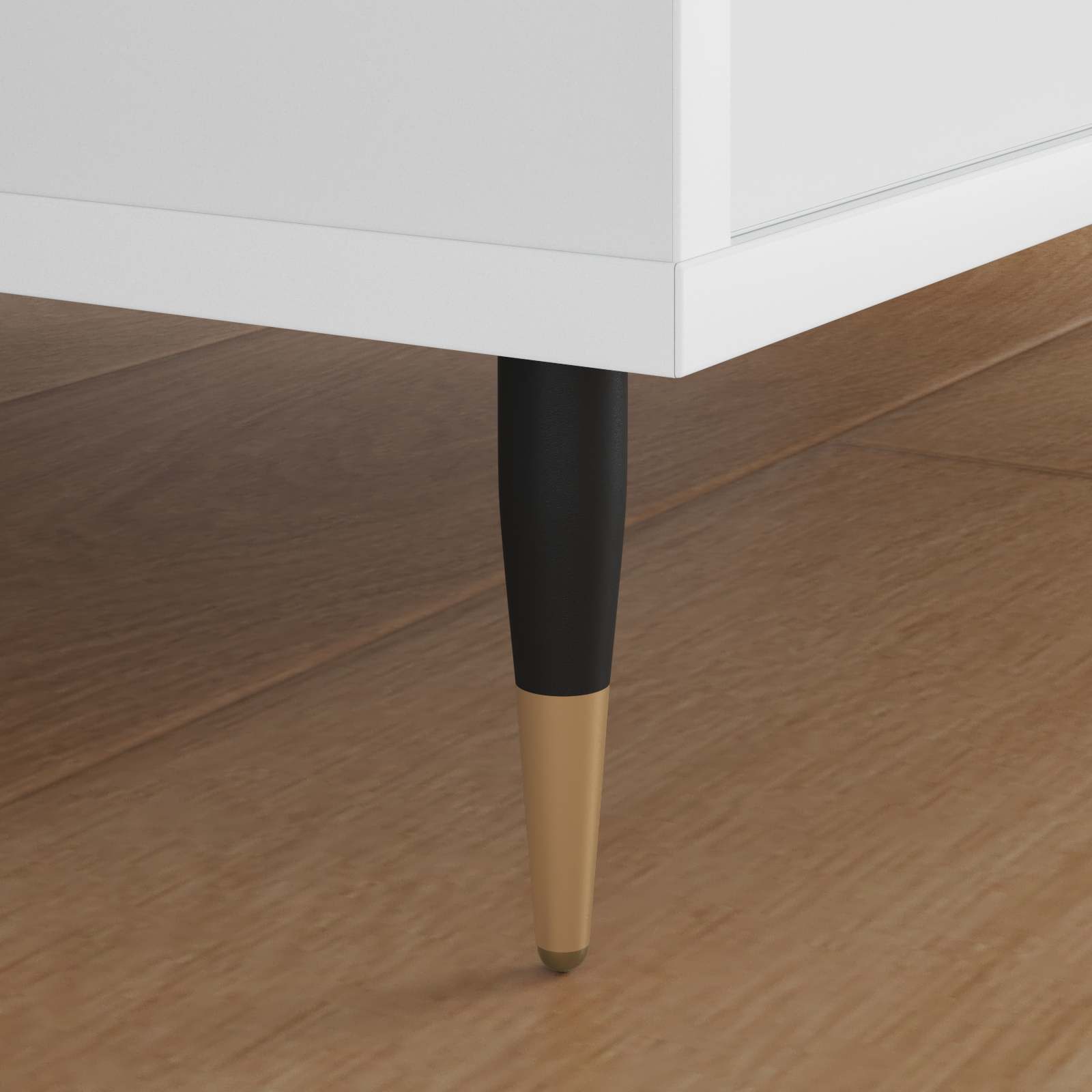 Möbelbeine 12 Stk. Schwarz und Gold Ø 40 x 98 mm Eisen