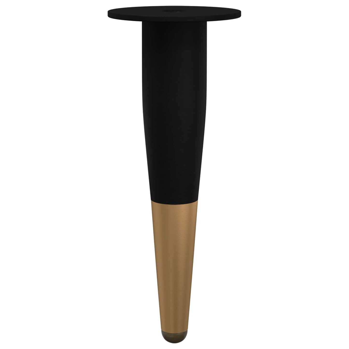Möbelbeine 12 Stk. Schwarz und Gold Ø 40 x 98 mm Eisen