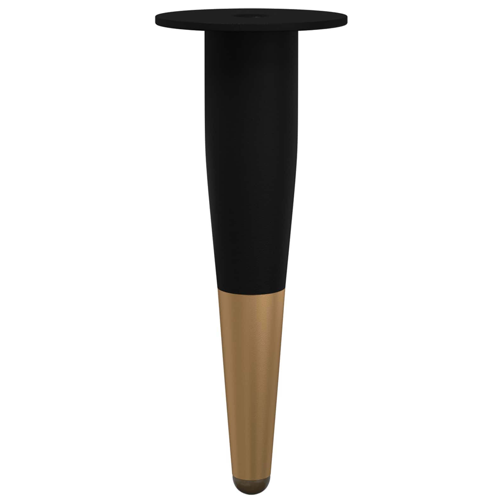 Möbelbeine 12 Stk. Schwarz und Gold Ø 40 x 98 mm Eisen