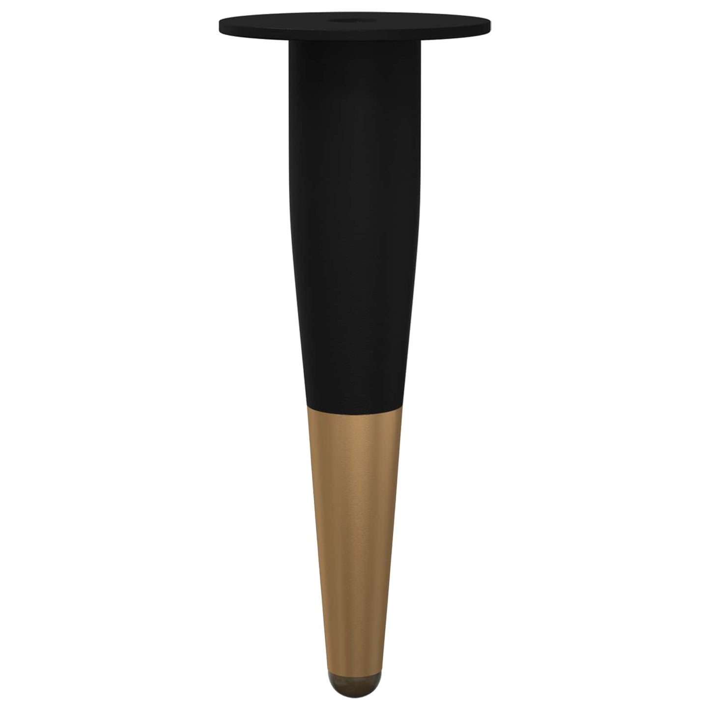 Möbelbeine 12 Stk. Schwarz und Gold Ø 40 x 98 mm Eisen