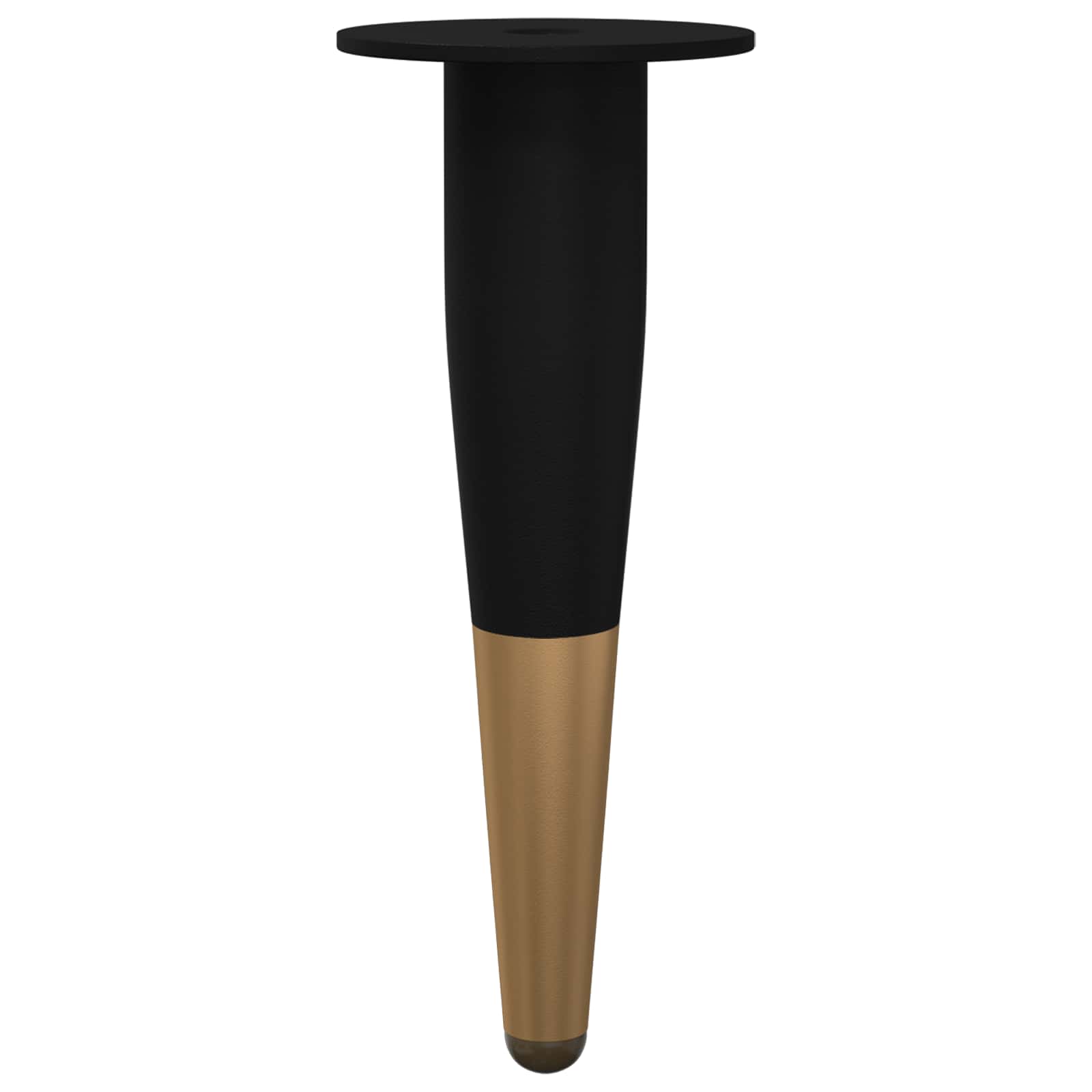 Möbelbeine 12 Stk. Schwarz und Gold Ø 40 x 98 mm Eisen