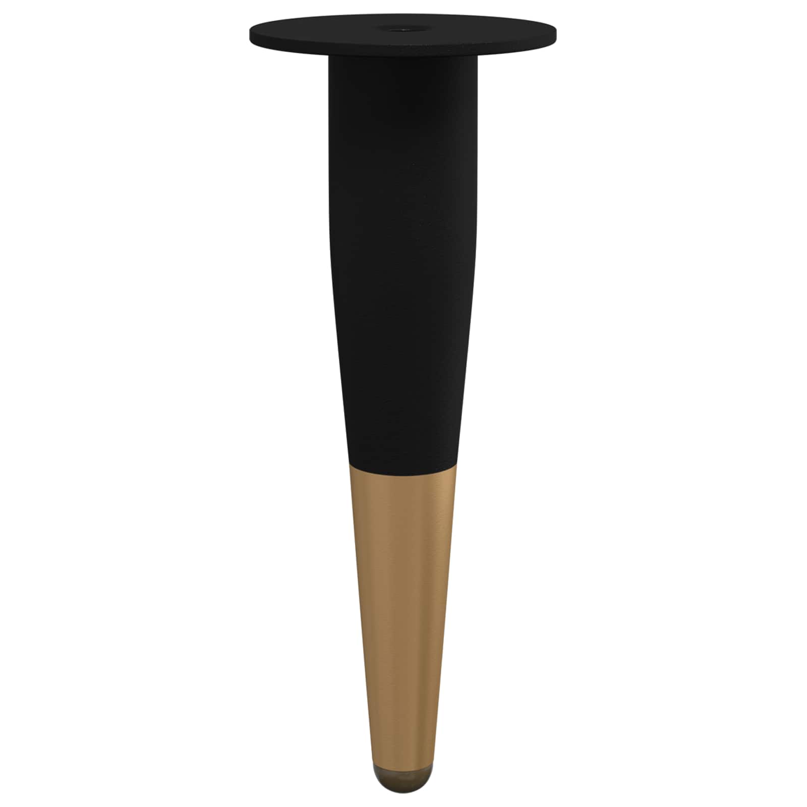 Möbelbeine 12 Stk. Schwarz und Gold Ø 40 x 98 mm Eisen