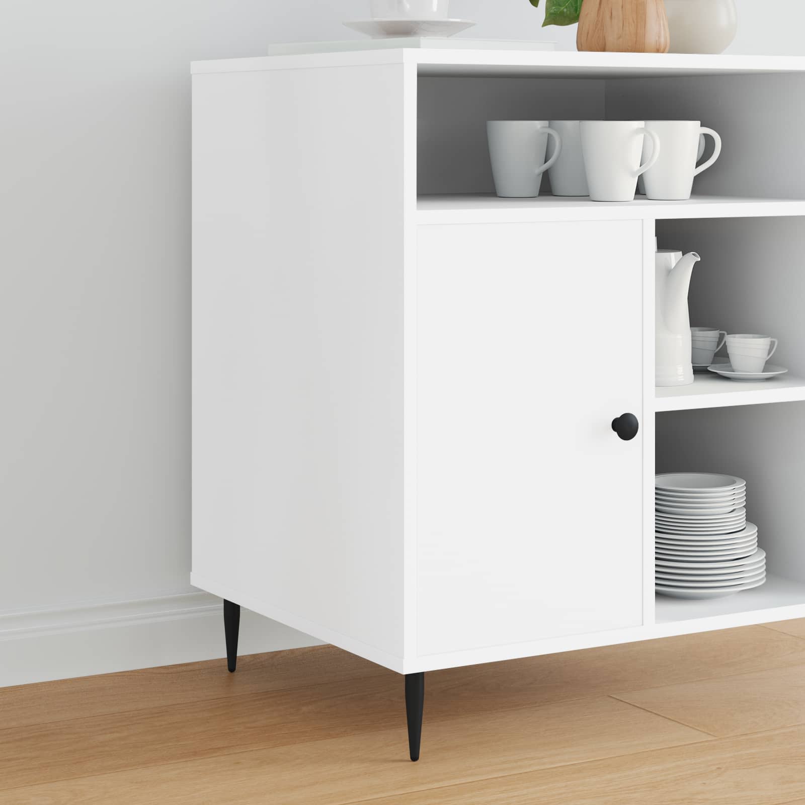 Möbelbeine 12 Stk. Schwarz Ø 40 x 98 mm Eisen