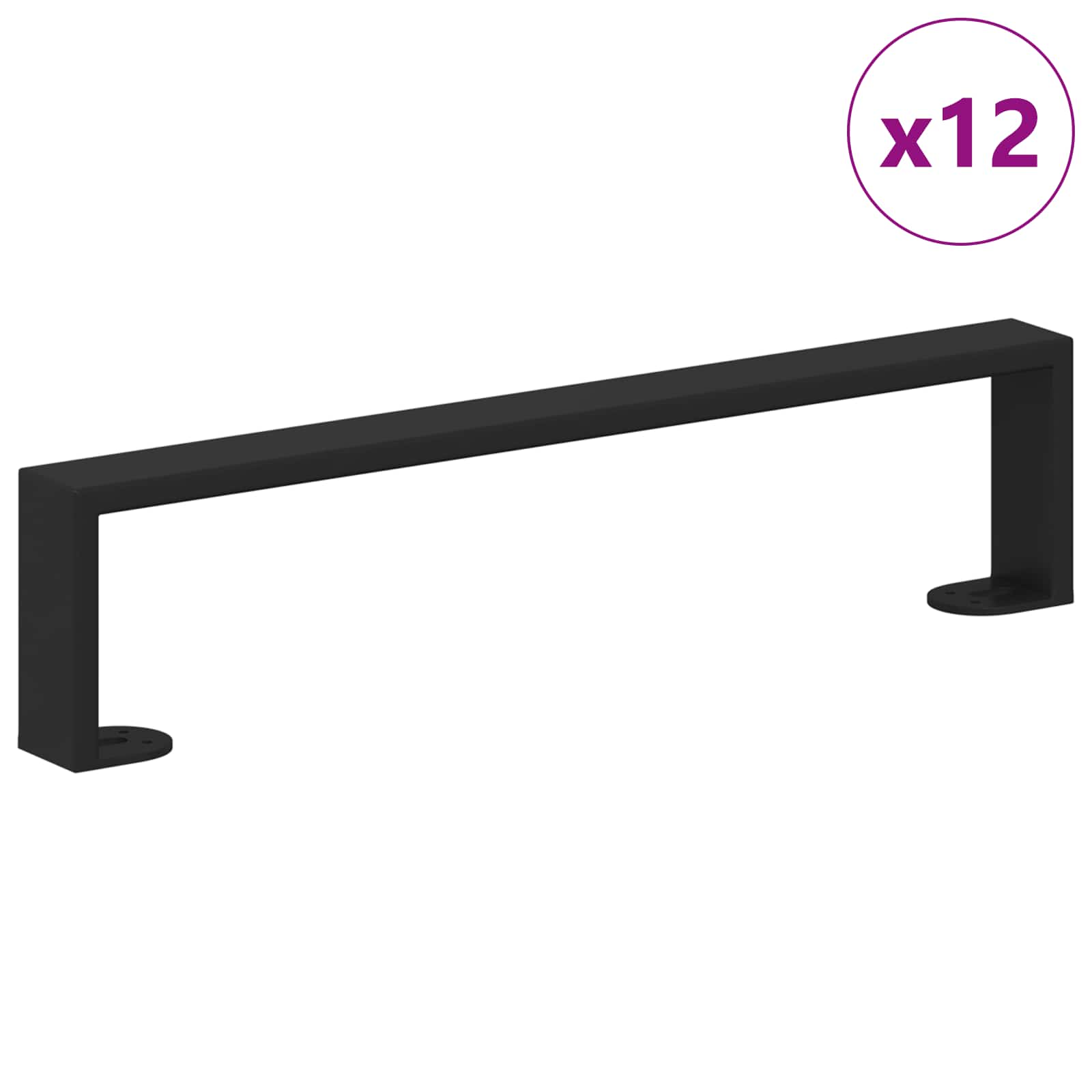 Möbelbeine 12 Stk. Schwarz 436 x 40,5 x 100 mm Eisen