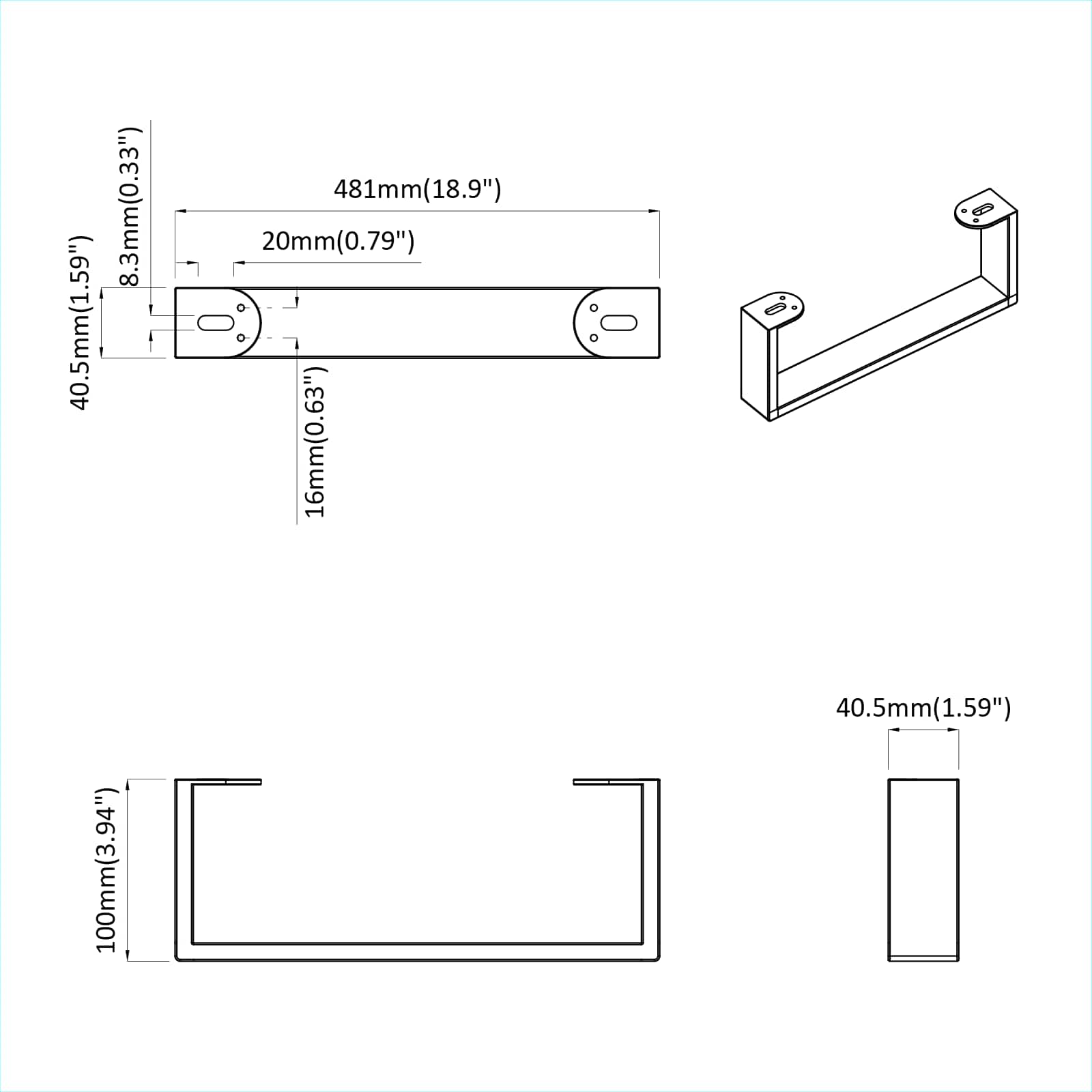 Möbelbeine 12 Stk. Schwarz 481 x 40,5 x 100 mm Eisen