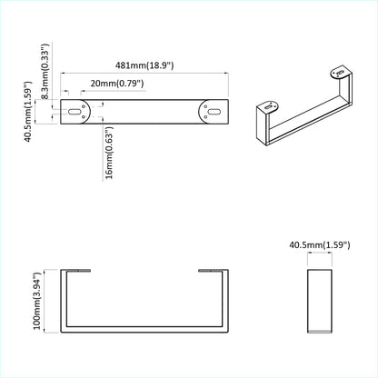 Möbelbeine 12 Stk. Schwarz 481 x 40,5 x 100 mm Eisen