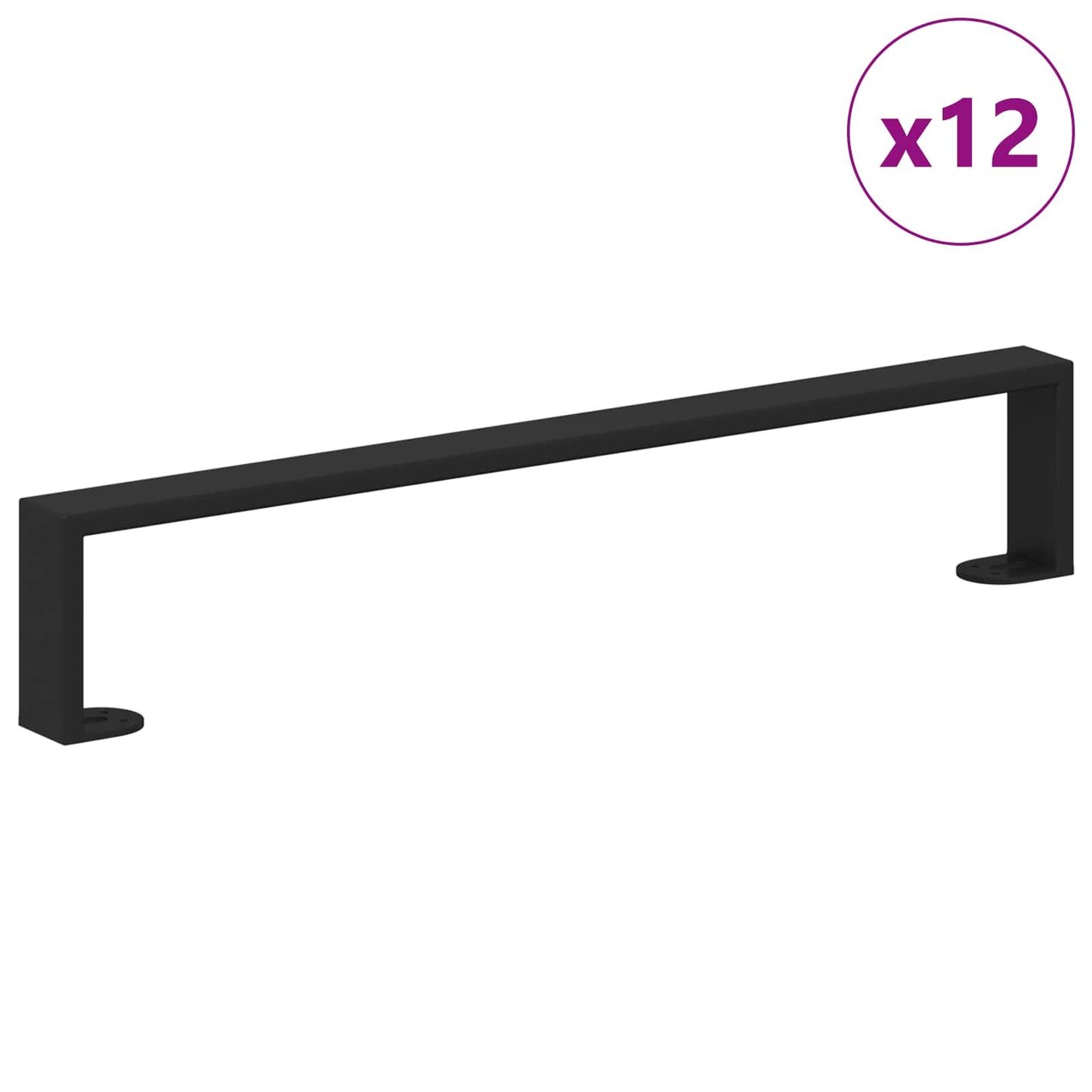 Möbelbeine 12 Stk. Schwarz 546 x 40,5 x 100 mm Eisen