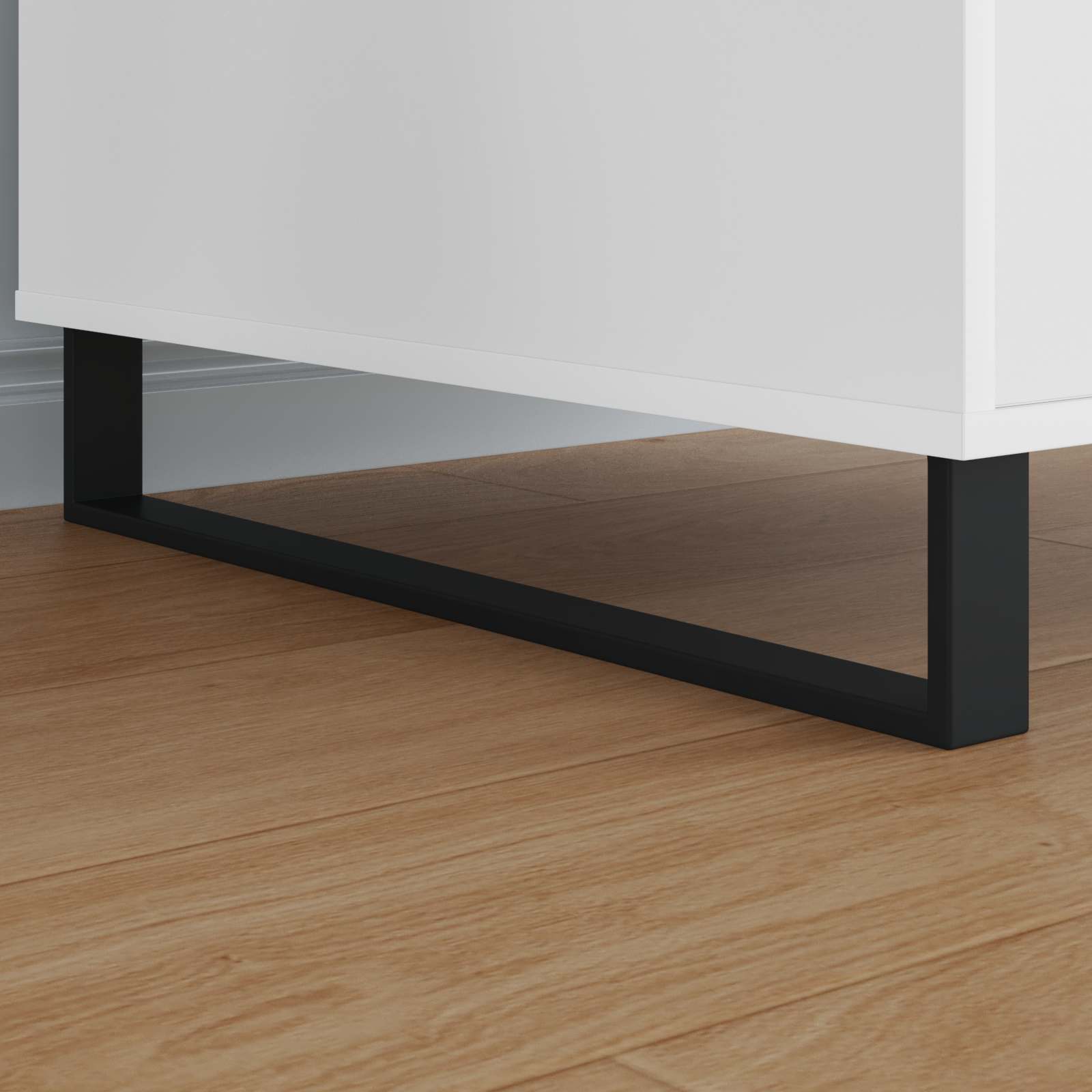 Möbelbeine 12 Stk. Schwarz 596 x 40,5 x 100 mm Eisen