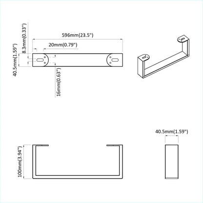 Möbelbeine 12 Stk. Schwarz 596 x 40,5 x 100 mm Eisen