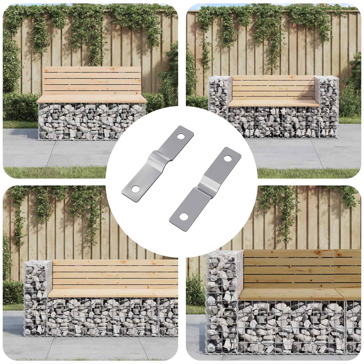 Einschlagplatte 2 Stk. Silber 50 x 10 x 1,2 mm Eisen