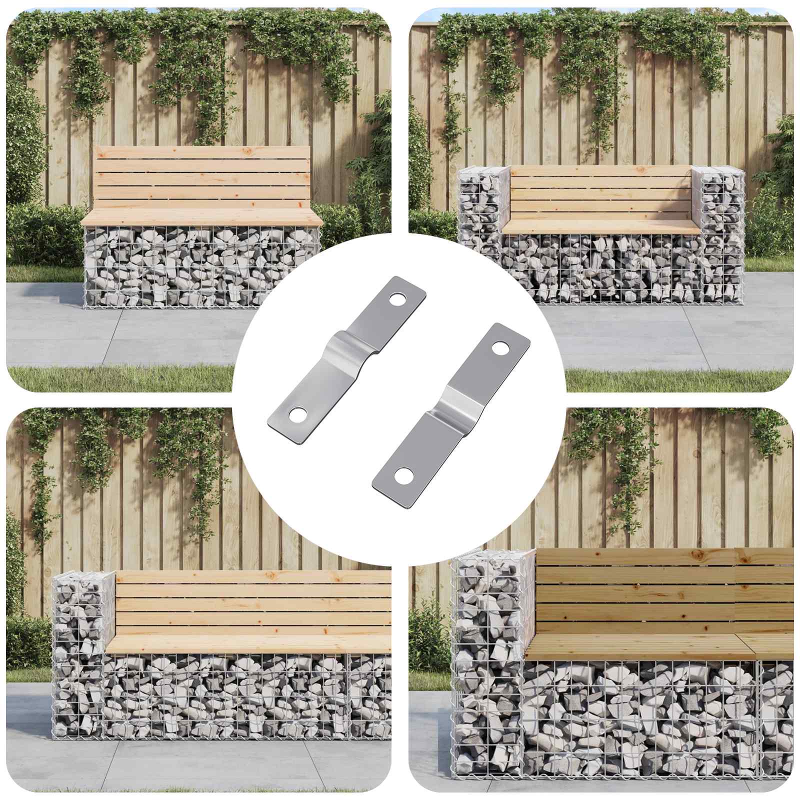 Einschlagplatte 2 Stk. Silber 50 x 10 x 1,2 mm Eisen