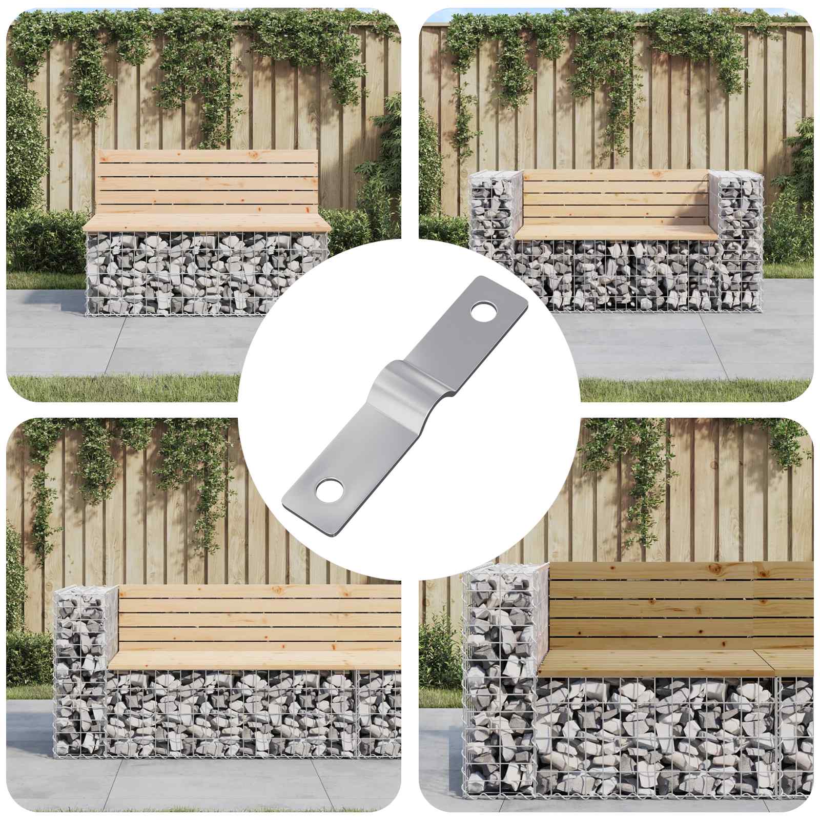 Einschlagplatte 12 Stk. Silber 50 x 10 x 1,2 mm Eisen