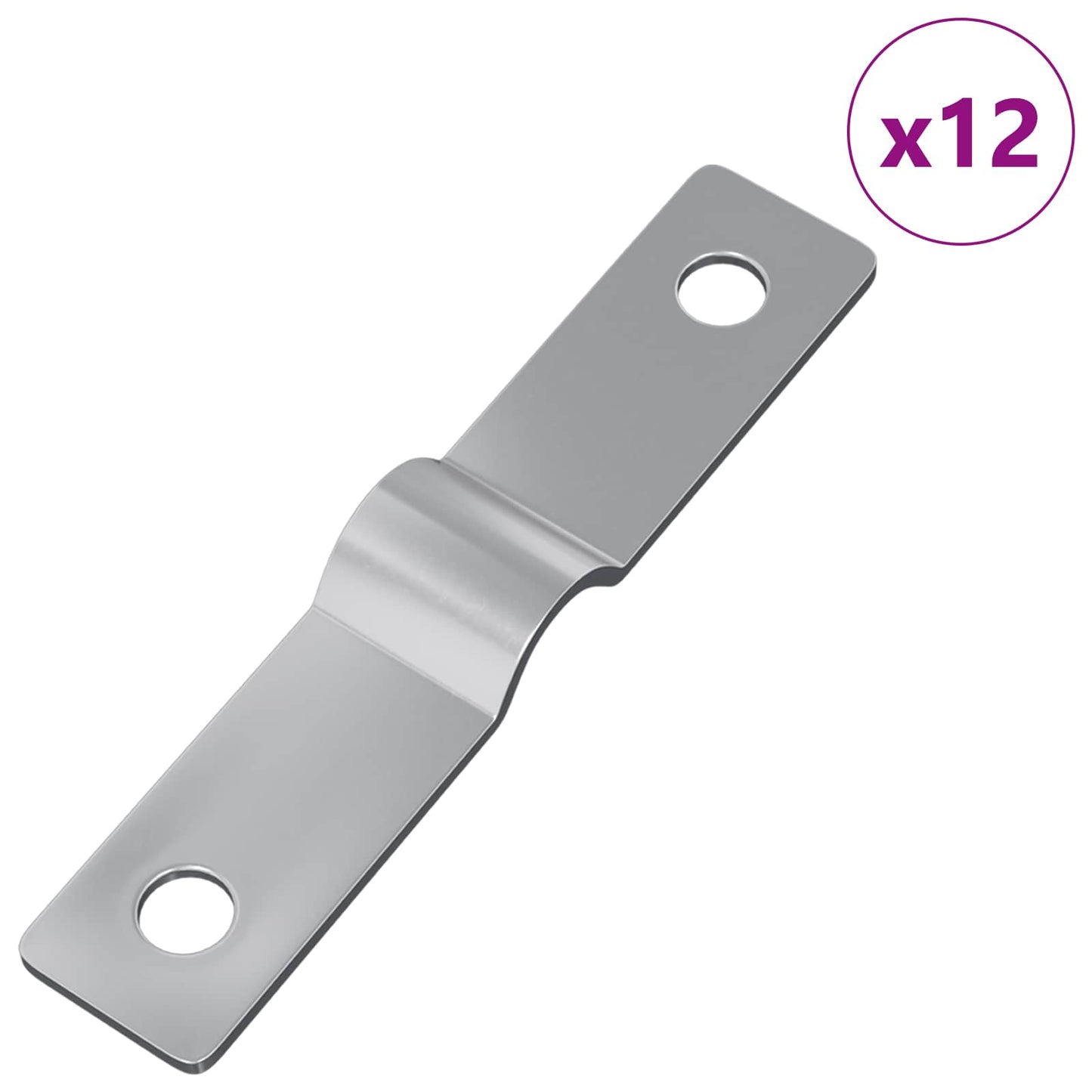 Einschlagplatte 12 Stk. Silber 50 x 10 x 1,2 mm Eisen
