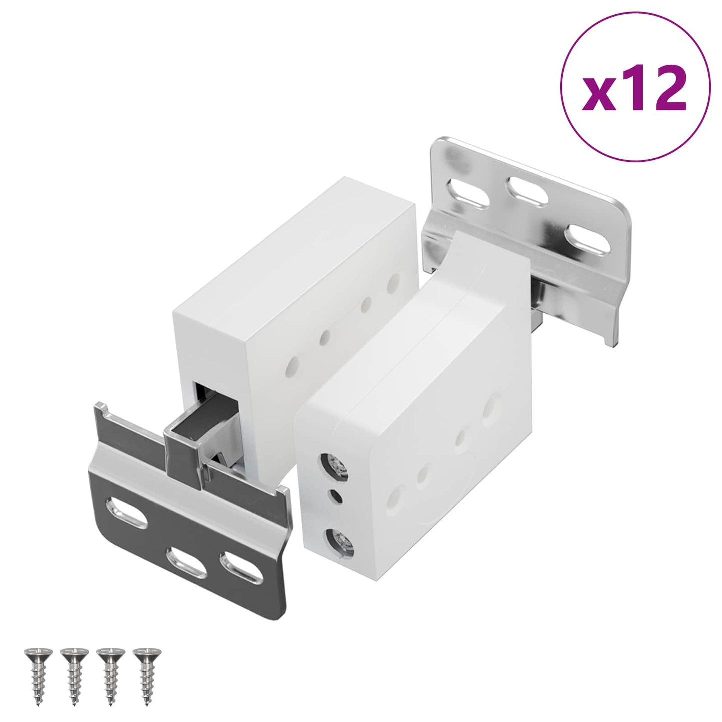 Schrankhängemontagebügel 12 Stk. Weiß 70 x 48 x 19 mm