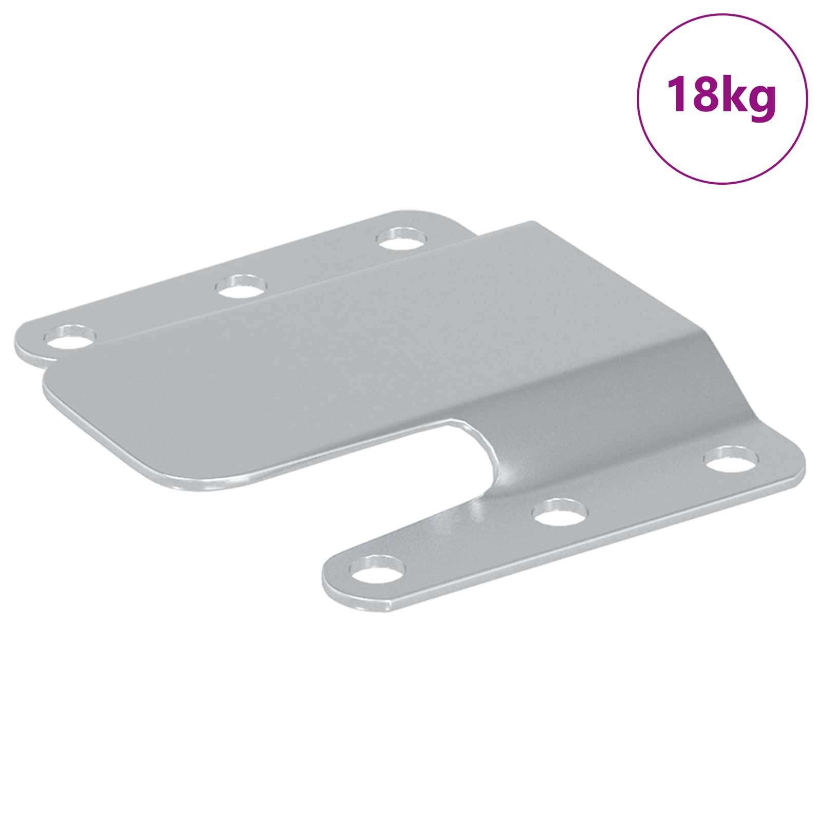 Flush-Montagehalterung 419 Silber 75 x 66 x 1,4 mm Stahl