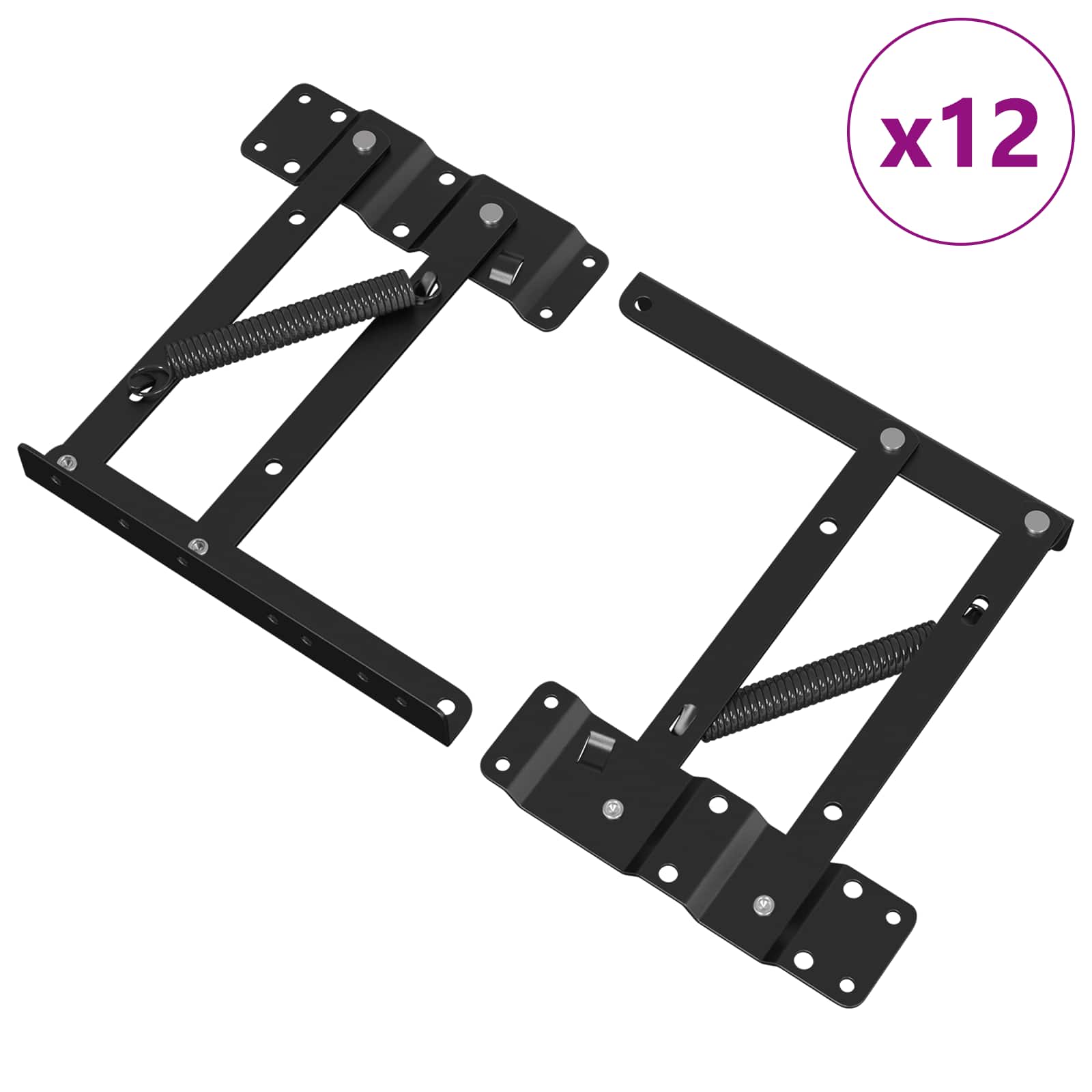 Bettliftmechanismus 12 Stk. Schwarz 340 x 95 x 40 mm Eisen