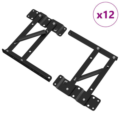 Bettliftmechanismus 12 Stk. Schwarz 340 x 95 x 40 mm Eisen
