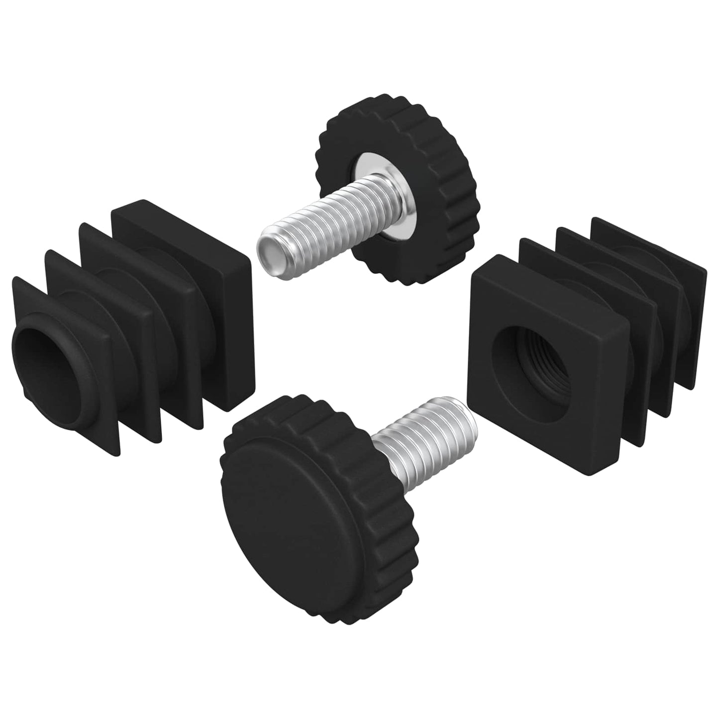 Möbel Leveler Verstellbar 2 Stk. Schwarz M6 PP