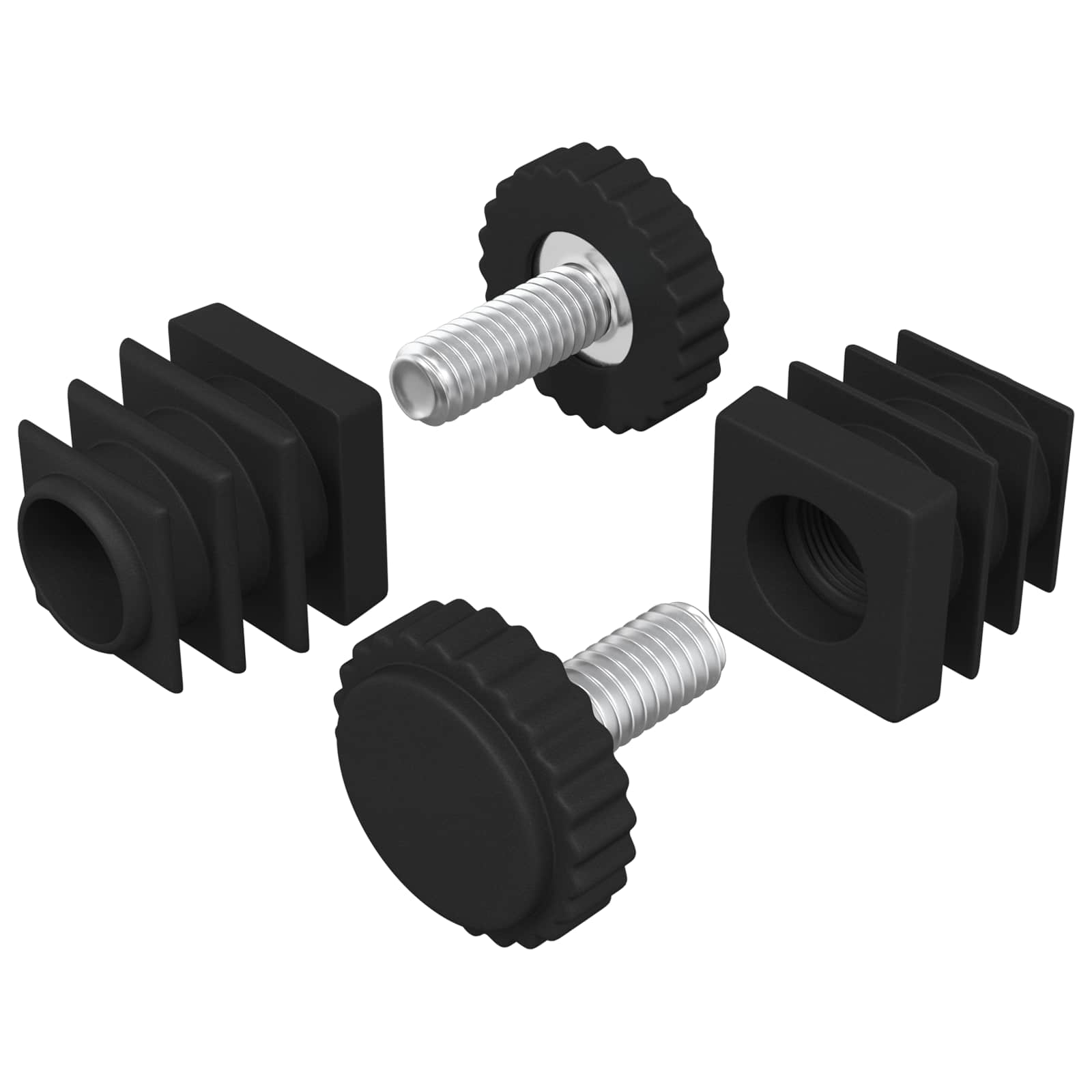 Möbel Leveler Verstellbar 2 Stk. Schwarz M6 PP