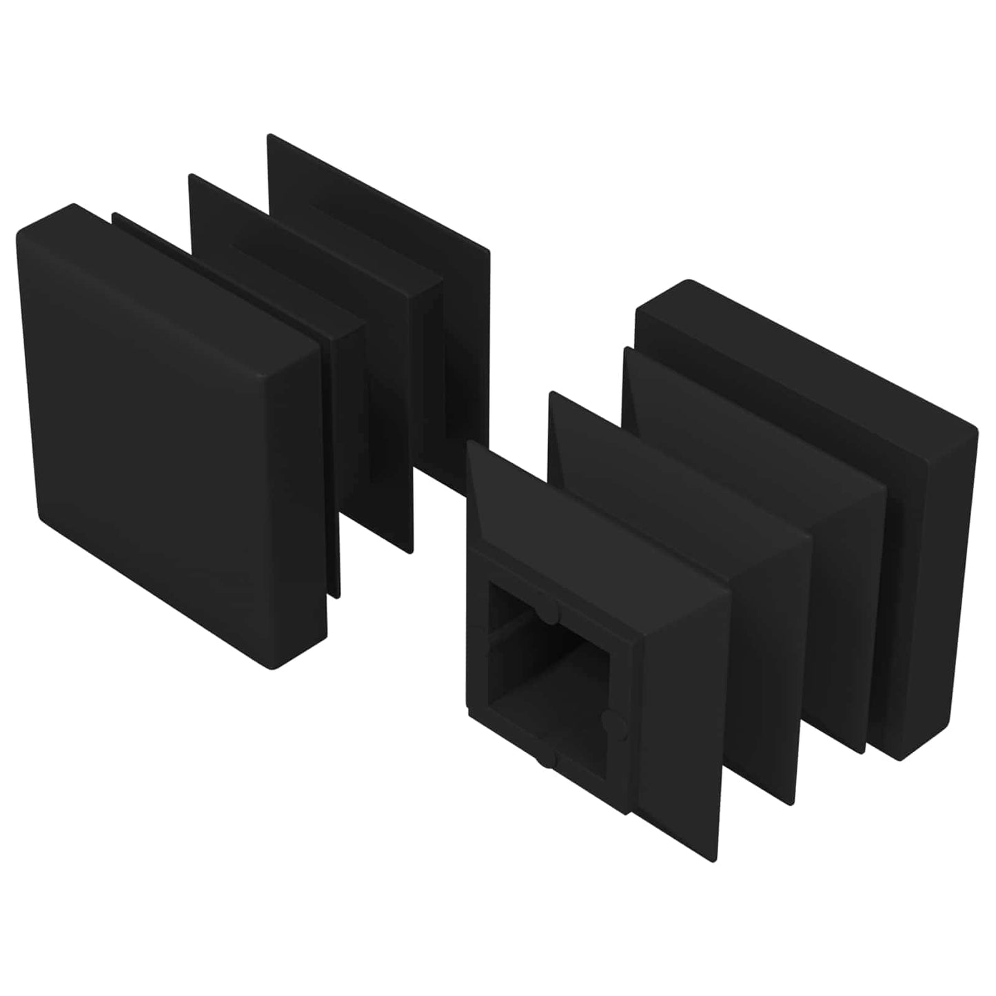 Endkappen 2 Stk. Schwarz 15 x 15 x 15 mm PP